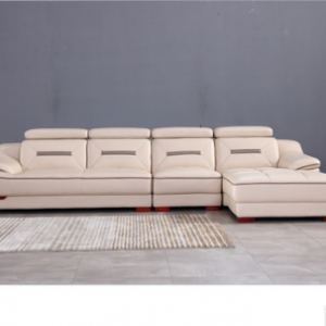 Preorder-Leather three-seat sofa+chaise longue