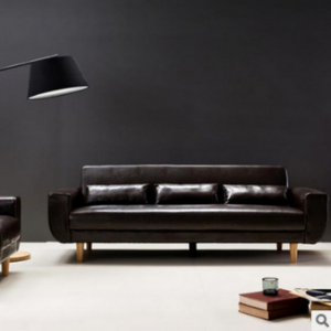 Preorder-Leather three-seat sofa