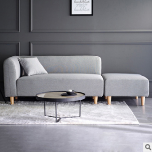 Preorder-Fabric two-seat sofa+foot stool