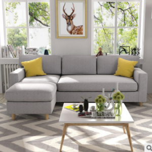 Preorder-Fabric three-seat sofa+foot stool