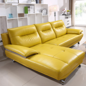 Preorder-Leather three-seat sofa+chaise longue