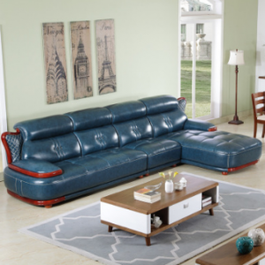 Preorder-Leather three-seat sofa+chaise longue