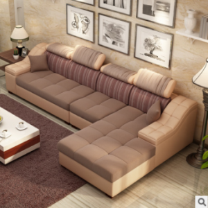 Preorder-Fabric three-seat sofa + chaise longue