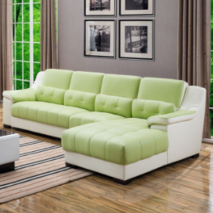 Preorder-Leather three-seat sofa+chaise longue