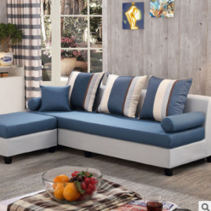 Preorder-Fabric three-seat sofa+foot stool