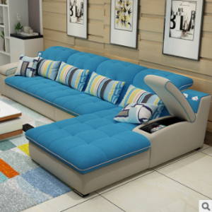 Preorder-Fabric three-seat sofa + chaise longue