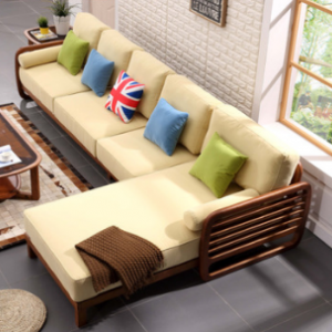 Preorder-Fabric three-seat sofa+chaise longue