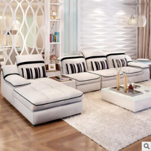 Preorder-Fabric three-seat sofa+chaise longue+sideboard