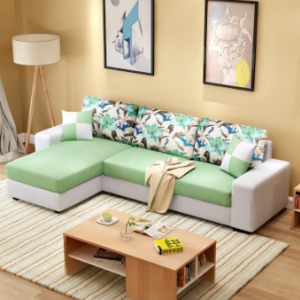 Preorder-Fabric three-seat sofa+foot stool