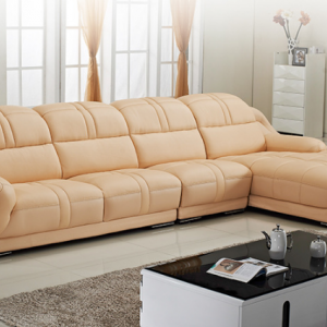 Preorder-Leather three-seat sofa+chaise longue