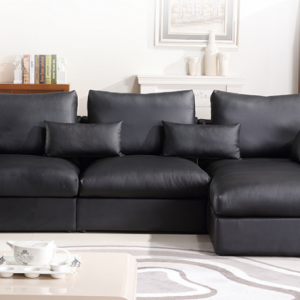 Preorder-Leather two-seat sofa+chaise longue