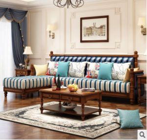 Preorder-Fabric three-seat sofa + chaise longue