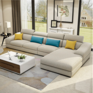 Preorder-Fabric three-seat sofa+chaise longue