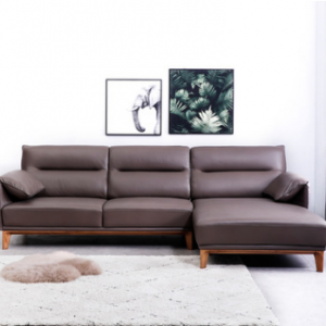 Preorder-Leather two-seat sofa+chaise longue