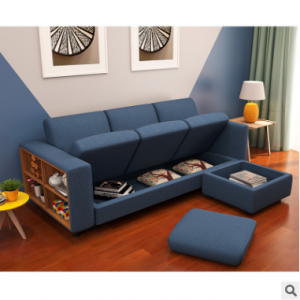 Preorder-Fabric three-seat sofa+foot stool