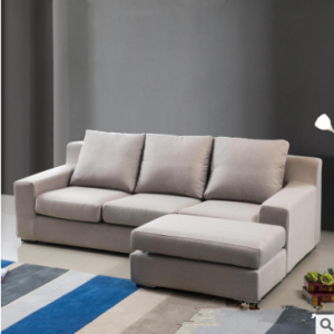 Preorder-Fabric three-seat sofa+foot stool