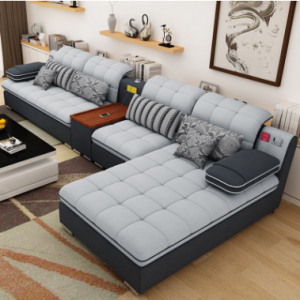 Preorder-Fabric three-seat sofa+chaise longue+sideboard