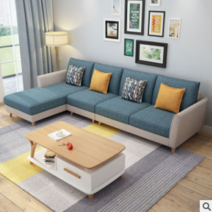 Preorder-Fabric three-seat sofa+chaise longue