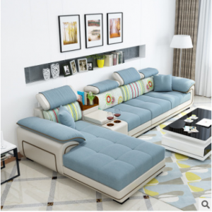 Preorder-Fabric three-seat sofa+chaise longue+sideboard