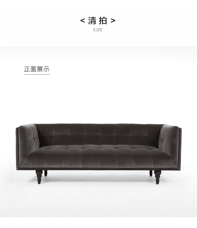 预售-北欧布艺沙发客厅小户型美式设计师实木现代简约三人植绒沙发 - 布艺沙发 - 沙发 - 沙发座椅 - 客厅家具 - 家具 - 家居家具 ...